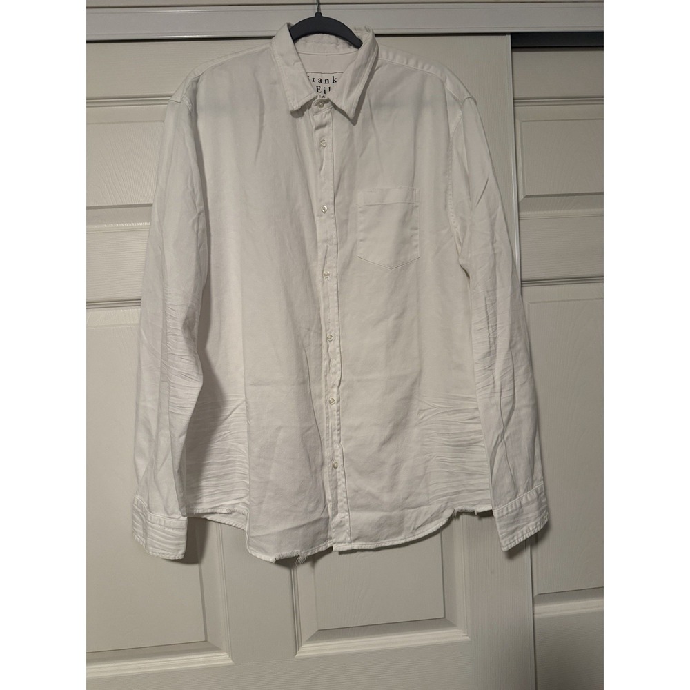 Frank & Eileen Men's Luke White Button Down Shirt Distressed Coastal Resort